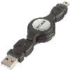 Retractable Cable, USB 2.0 A Male to Mini B 5 Pin, BULK