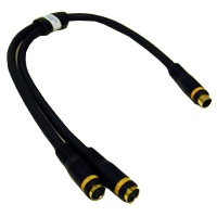 1ft Velocity One S-Video Male to Two S-Video Female Y-Cable