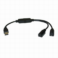 1ft USB to PS/2 Keyboard/Mouse Adapter Cable - Black