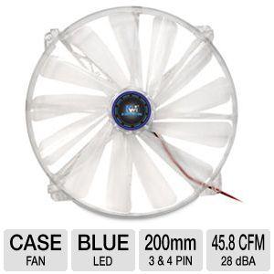 200 x 200mm Long-Life Bearing BLUE LED Case Fan