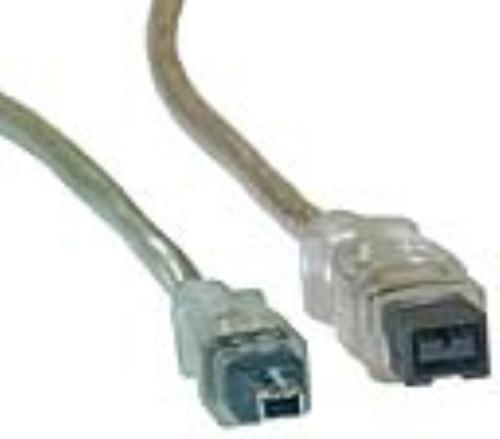 IEEE-1394 9P  to  4P Firewire Cable Clear 10 ft