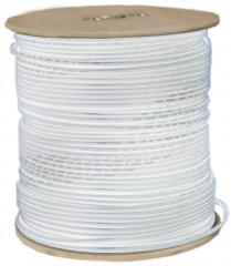 RG6 18AWG Solid Coaxial Cable White 1000 ft Spool