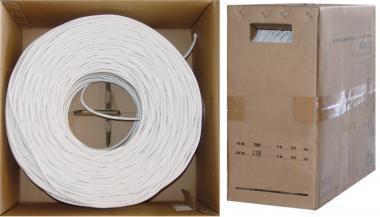 RG6 18AWG Solid Coaxial Cable White 1000 ft Pullbox