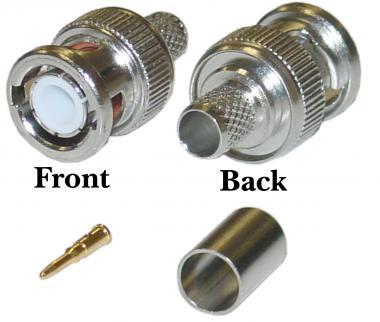 BNC Male 3 piece Crimp Connector for RG6
