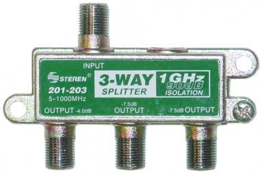 1GHz 90dB 3-Way F-Pin Splitter