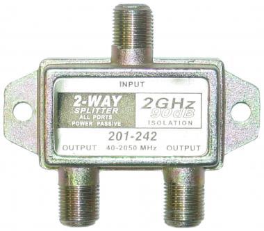 2 GHz 90dB 2-Way F-Pin Splitter DC Passing