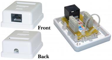 CAT6 Single Surface Mount Box Female Unshielded