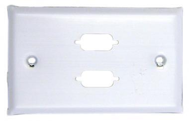 2 Port DB9 to HD15 VGA Stainless Wall Plate