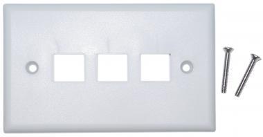 3 Hole for keystone Jack Wall Plate White