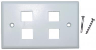 4 Hole for keystone Jack Wall Plate White