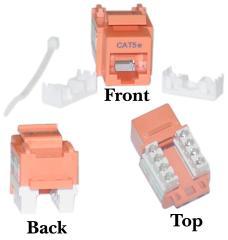 CAT5E RJ45 Keystone Jack 110 Style Orange