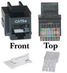 CAT5E RJ45 Keystone Jack Tooless Black