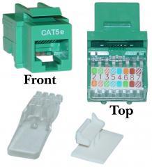 CAT5E RJ45 Keystone Jack Tooless Green