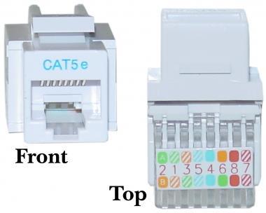 CAT5E RJ45 Keystone Jack Tooless White