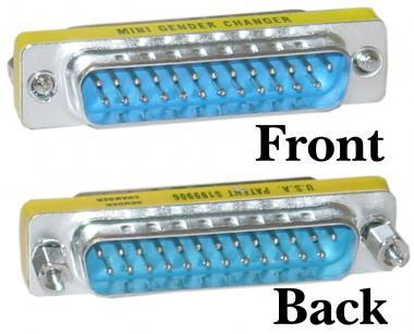 DB25 Male to  DB25 Male Serial Mini Gender Changer