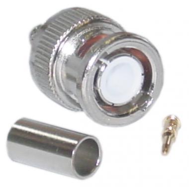 BNC Male Crimp-On Connector 3 piece set RG59