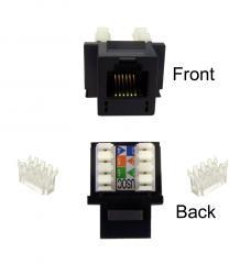 RJ11 to RJ12 Vertical Termination Keystone Jack Black