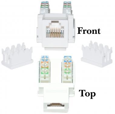 RJ11 to RJ12 Vertical Termination Keystone Jack White
