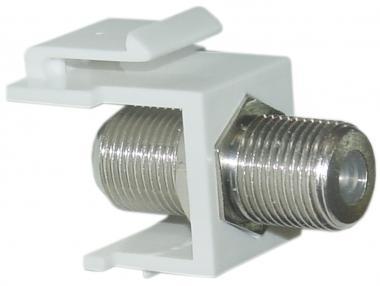 F-Pin Coax Connector Keystone Module White