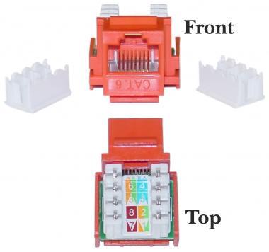 CAT6 Keystone Insert Jack Orange