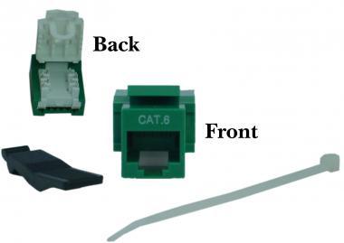 CAT6 Toolless Keystone Insert Jack Green