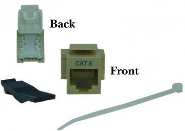 CAT6 Toolless Keystone Insert Jack Beige and Ivory