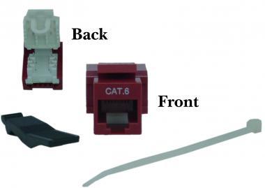 CAT6 Toolless Keystone Insert Jack Red