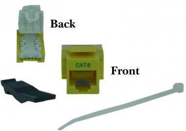 CAT6 Toolless Keystone Insert Jack Yellow