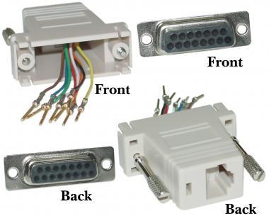 DB15 FeMale to  RJ45 Gray