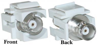 White BNC Keystone Jack Insert