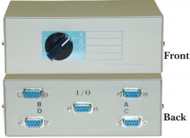 DB9 Female ABCD 4 Way Switch Box