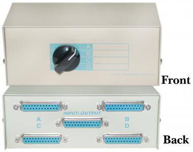 DB25 Female ABCD 4 Way Switch Box