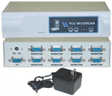 VGA Video Splitter 1 PC to 8 Monitors 400MHZ