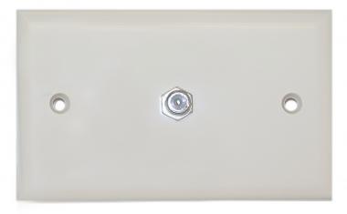 Ivory TV Wall Plate with 1 F-Pin Coupler