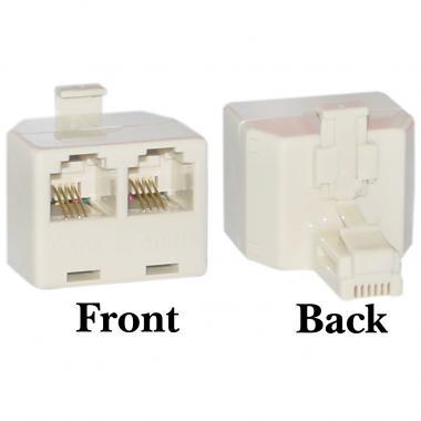 RJ11 6P4C Straight T-Adaptor