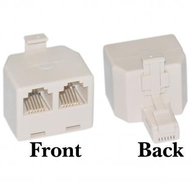 RJ11 to RJ12 6P6C Straight T-Adaptor