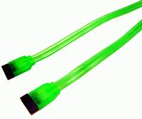 18in Green UV Reactive Serial ATA Cable