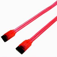 18in Red UV Reactive Serial ATA Cable