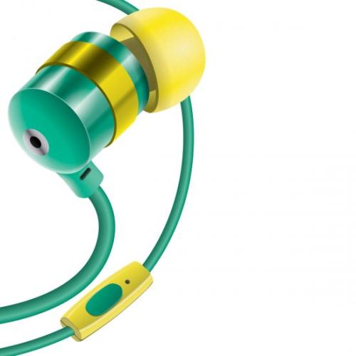 GOgroove AudiOHM Earbuds with Hands-Free Mic: Green