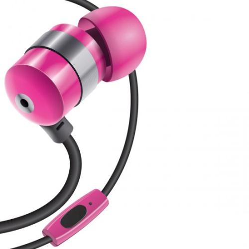 GOgroove AudiOHM Earbuds with Hands-Free Mic: Pink