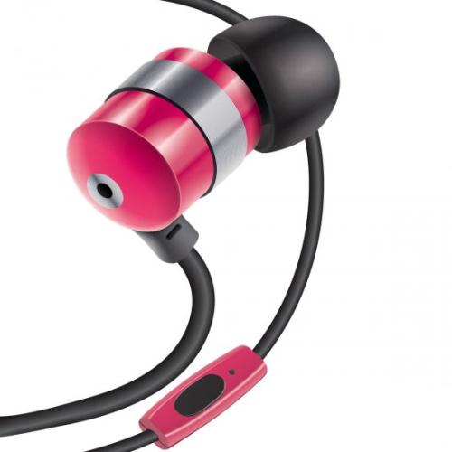 GOgroove AudiOHM Earbuds with Hands-Free Mic: Red