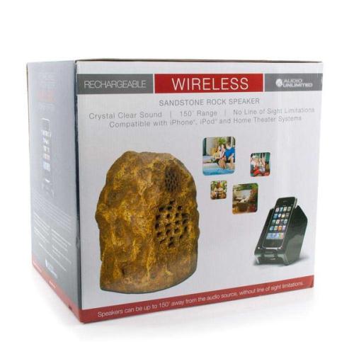 Premium 900Mhz, Sandstone Wireless Rock Speaker, w/ Dual Power Transmitter