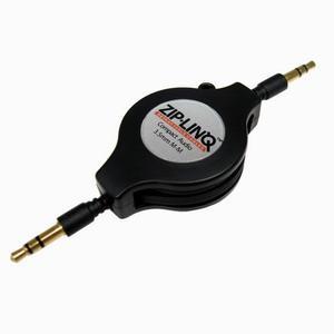 Retractable 3.5mm Black Audio Cable