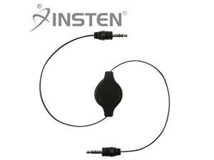 Retractable 3.5mm Black Audio Extension Cable, BULK