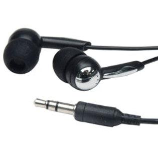 Retractable 2.5mm Black Earbuds, BULK